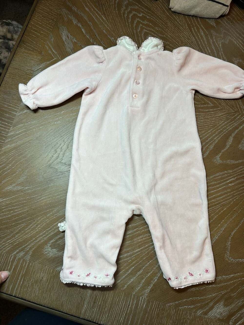 Vintage 90s y2k Disney Collection Winnie The Pooh Romper Size 6M Pink Velour - Picture 6 of 7